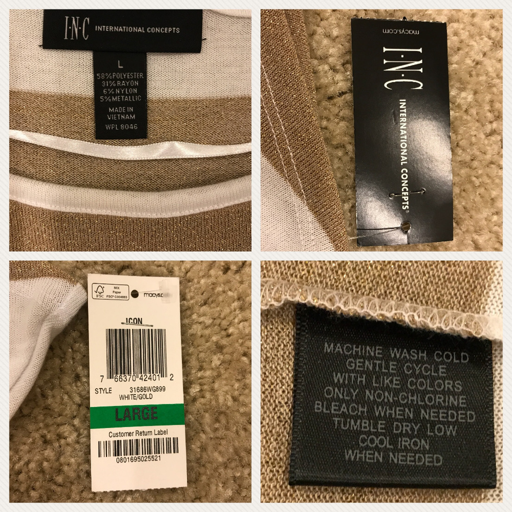 INC White/Gold Top - Picture 8 of 8